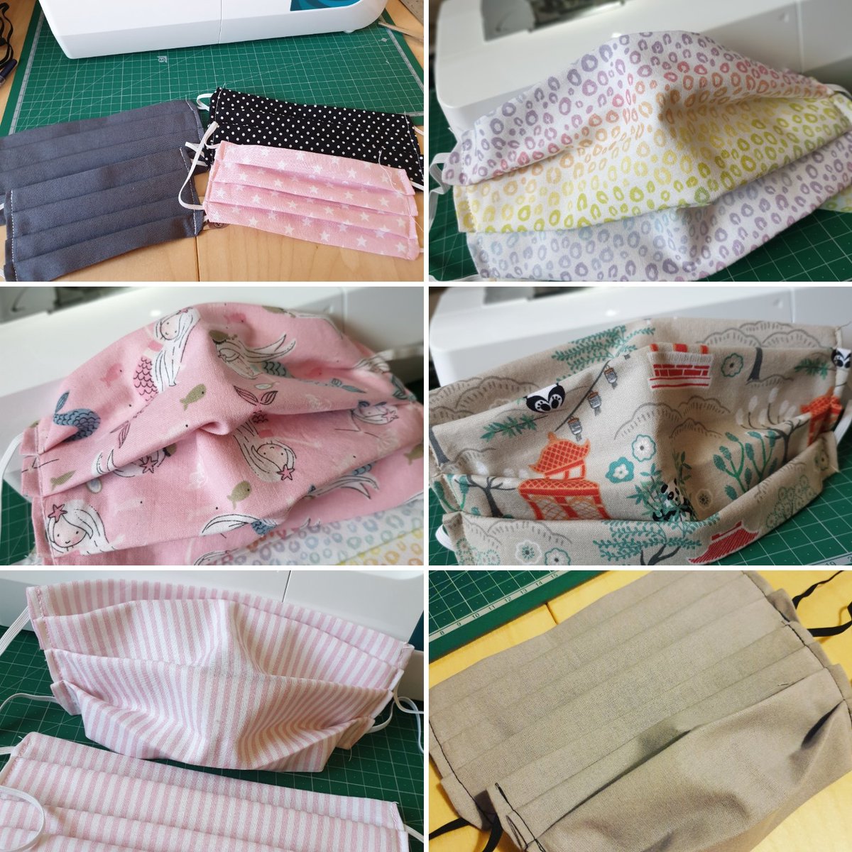 memosmore's tweet photo. Still busy making fabric facemask for people of #colchester &amp; beyond. 
Fabric designs running out as quick as i can restock as so is elastic. But 70 made in the last few days and as many ordered to make. 
https://t.co/7XBUZV6NUz   
#fabricfacemasks https://t.co/6a7CNzPnCt