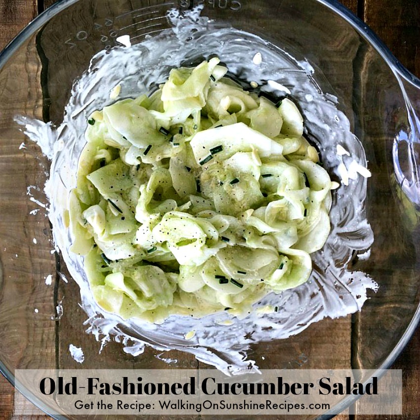Who else grew up on #Cucumber cucumber salad during the summer? Here is my German grandmother's recipe with her secret to making sure the salad is NOT watery! 
Get the recipe here: 
walkingonsunshinerecipes.com/german-cucumbe…