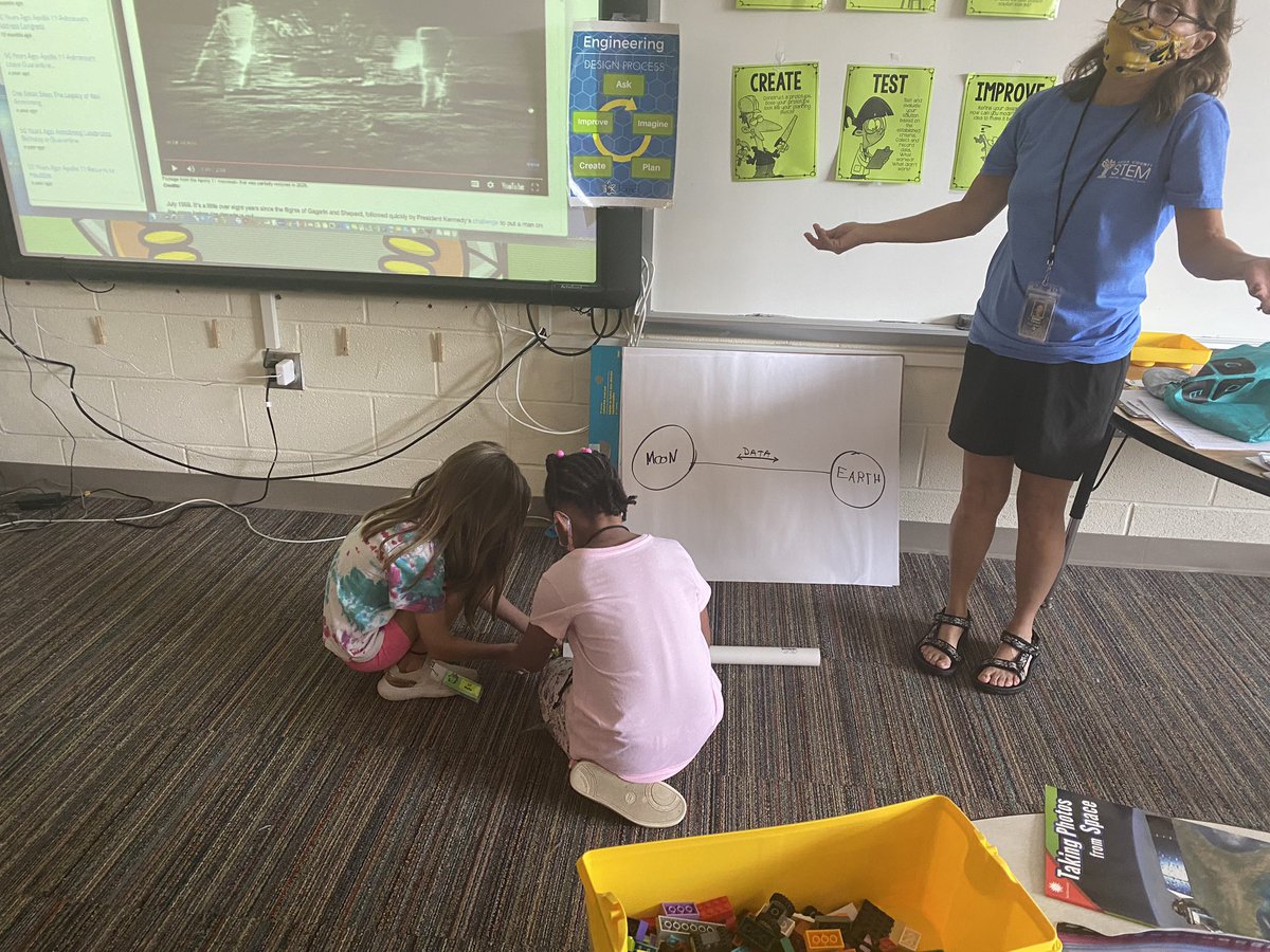 megan__burnette's tweet photo. Students at @CBESEagles are working to figure out how we send and receive data 🤔 #GearUp4STEM #DataAnalysts #DataTransmitter #MessagesToTheMoon https://t.co/TKi9qo7hJJ