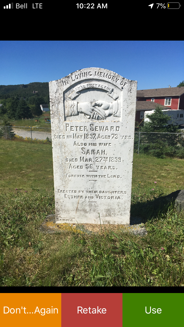 This is what the app will show once you've taken a photo. If you're not happy with the quality of the photo, you can click retake and try again!