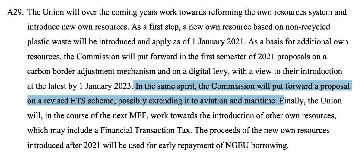 I'd also urge caution on EU ETS reform, which this EU deal mentions could expand the scope to sectors such as international aviation and shipping.But there's so little detail here, we just don't know how it will play out (apart from *slowly*). https://www.consilium.europa.eu/media/45109/210720-euco-final-conclusions-en.pdf