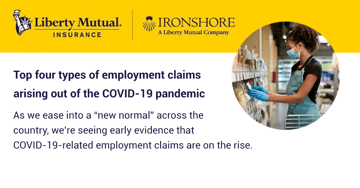 Top four types of employment claims arising out of the COVID-19 pandemic

Learn more: ironshore.com/pdfs/general/L…