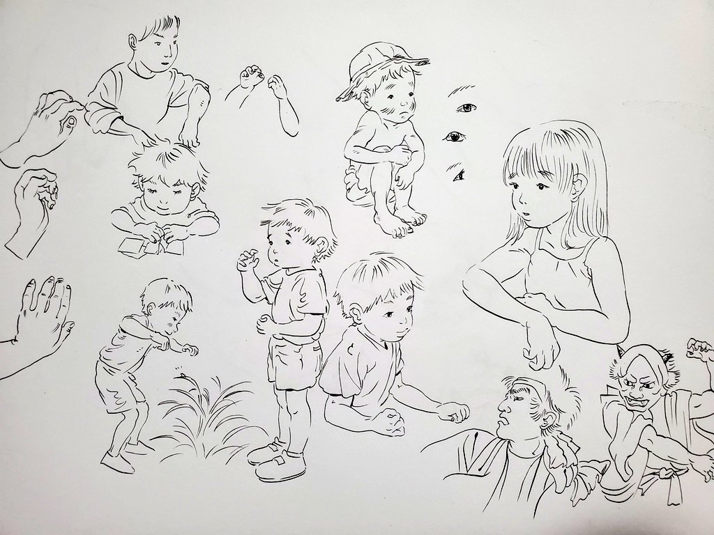 丸ペンに慣れるための線あそび 