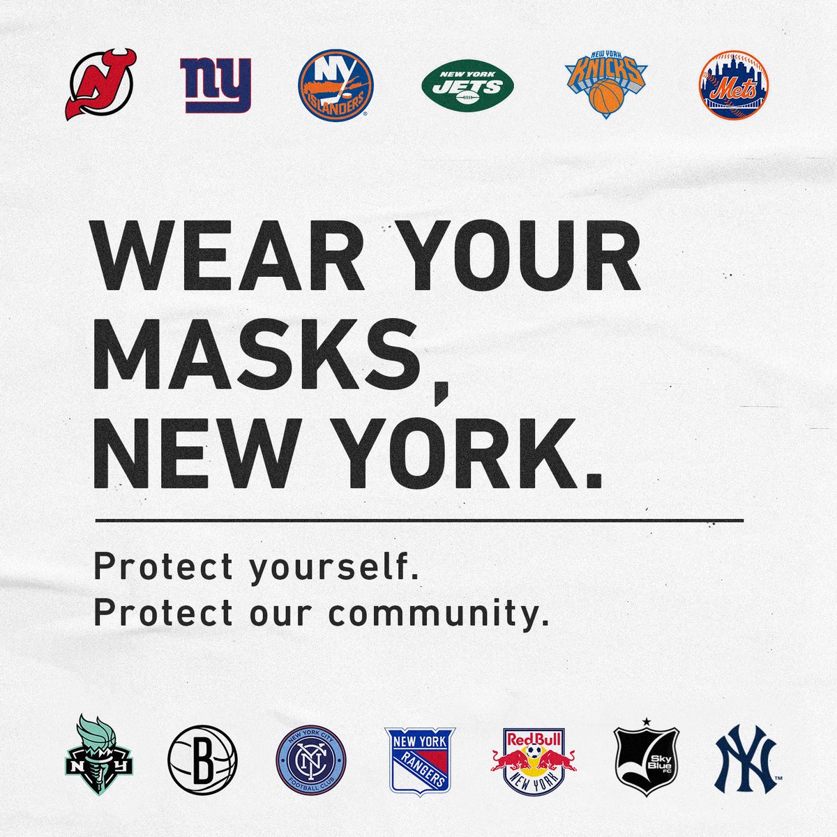 Together we can win. Wear a Mask. 

#MaskUpNY | #MaskUpNJ