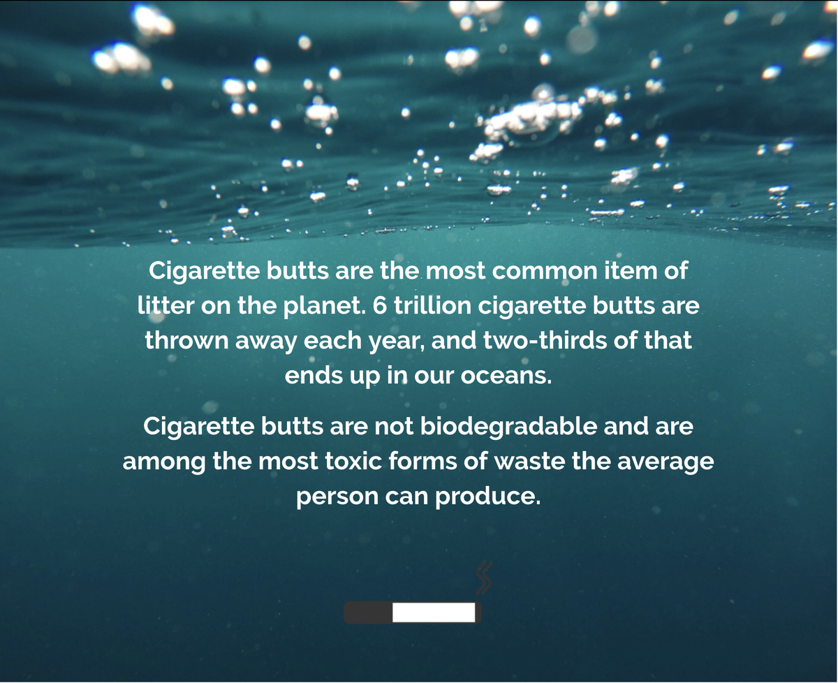 filtracycle's tweet photo. A thread detailing the devastating impact that cigarette butts have on planets and ecosystems. We recycle cigarette butts into a sustainable plastic alternative to petroleum-based plastic. Our #IntelligentPlastic solves problems instead of creating them. #zerowaste #recycling https://t.co/sYbZHoNixd