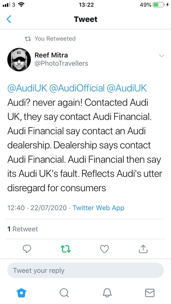 samwest77's tweet photo. Still no response @AudiUK https://t.co/TOEVGvUL8a