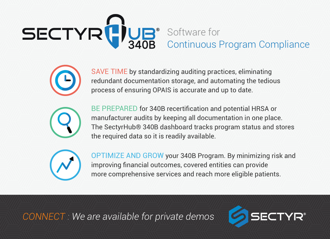 sectyr's tweet photo. Connect with Sectyr at the 340B Coalition. We are available for private demos!

Not able to make it to coalition? Visit https://t.co/ojWH4zkFit where you can learn more about our products and request a demo.

#340BConf #340B #SectyrHub #Compliance @Sectyr @340BCoalition https://t.co/AVOYIbKYDP