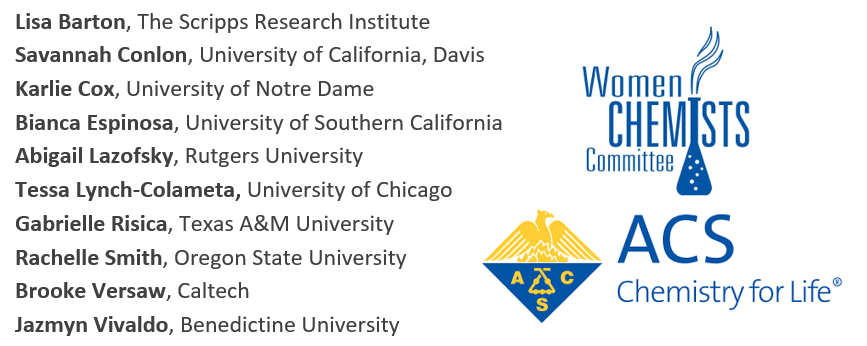 AcsWcc's tweet photo. Congratulations to our Fall 2020 Eli Lilly Travel Award winners! We can't wait to meet you at next years  @AmerChemSociety  national meeting. 

#ACSWCC #WomeninSTEM #WomeninScience #WomeninChemistry #AcademicTwitter https://t.co/CFAwDnetqN