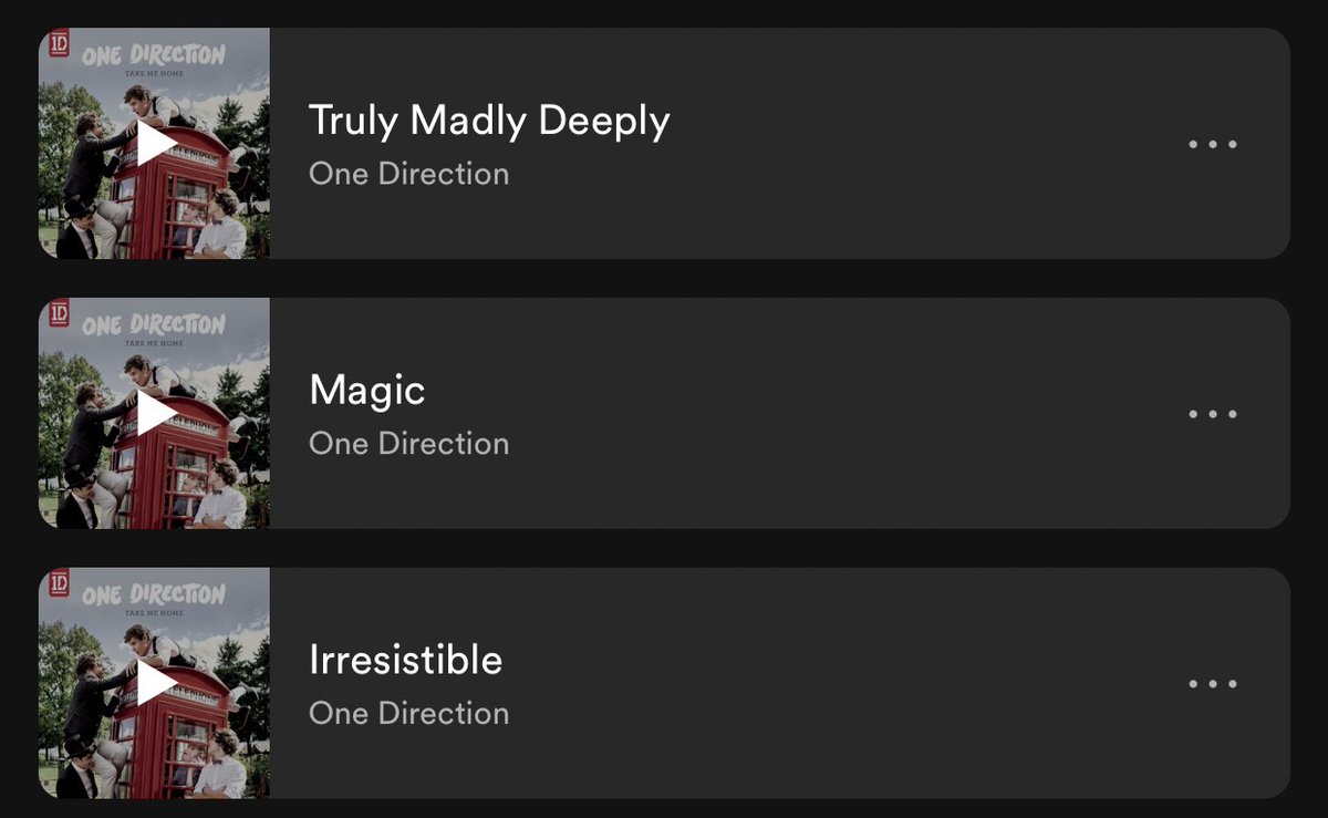 An expanded version of Take Me Home has been uploaded on Spotify featuring ‘Truly Madly Deeply’ , ‘Magic’ and ‘Irresistible’ ! #10YearsOf1D