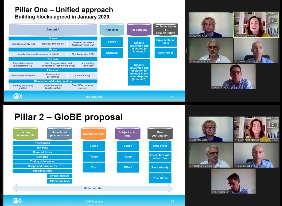 OECD - OCDE work on #digitaltaxation #pillar1 #pillar2 evolving - Grace Perez-Navarro and Achim Pross sharing updates during #OECDTaxTalks