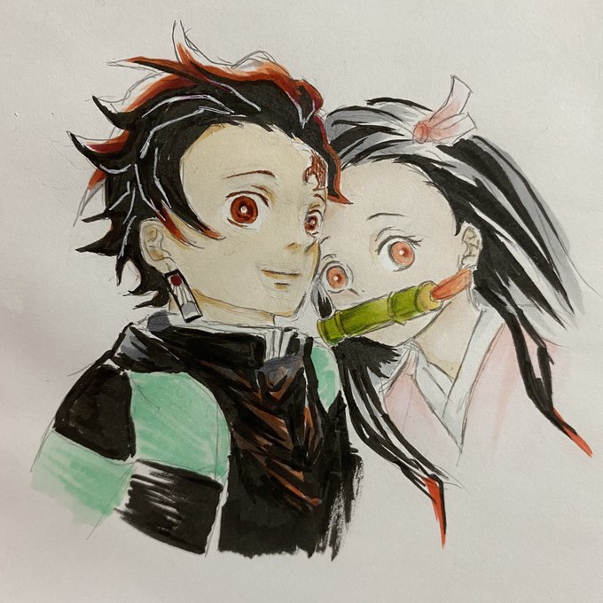 moさんがTwitterに投稿した竈門炭治郎(鬼滅の刃)のイラスト。