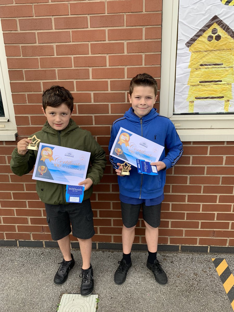 gemmadewsnap's tweet photo. So this pair don’t find school easy (and they would happily admit it) but they turned up every day and today got their 100% attendance awards! Well done kiddo’s, you could look happier- I’ll dunk you in the pool in Spain to celebrate 😂😂@heather14priest  @cuckooclass @Dewey100 https://t.co/tAYRDvjtsJ