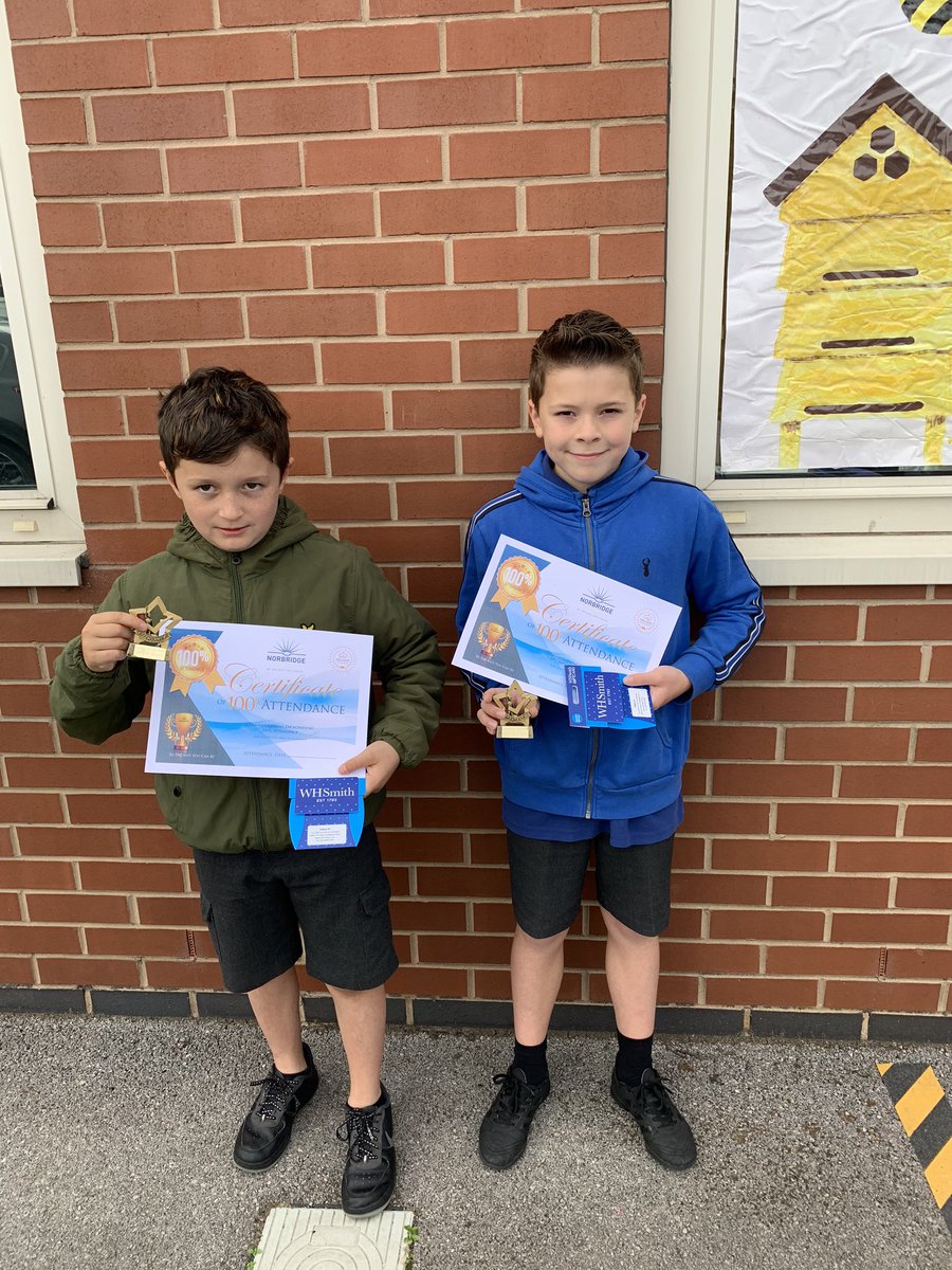 gemmadewsnap's tweet photo. So this pair don’t find school easy (and they would happily admit it) but they turned up every day and today got their 100% attendance awards! Well done kiddo’s, you could look happier- I’ll dunk you in the pool in Spain to celebrate 😂😂@heather14priest  @cuckooclass @Dewey100 https://t.co/tAYRDvjtsJ