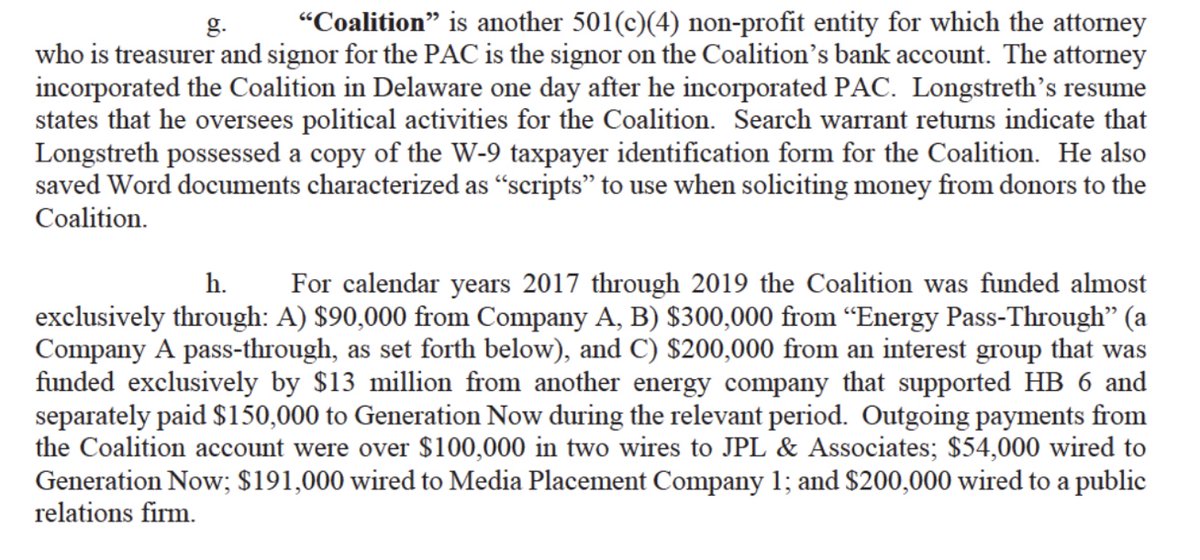 Other fronts included another c4 org known as the "coalition" and a PAC. The "Coalition" was just a pass through entity to their PAC.
