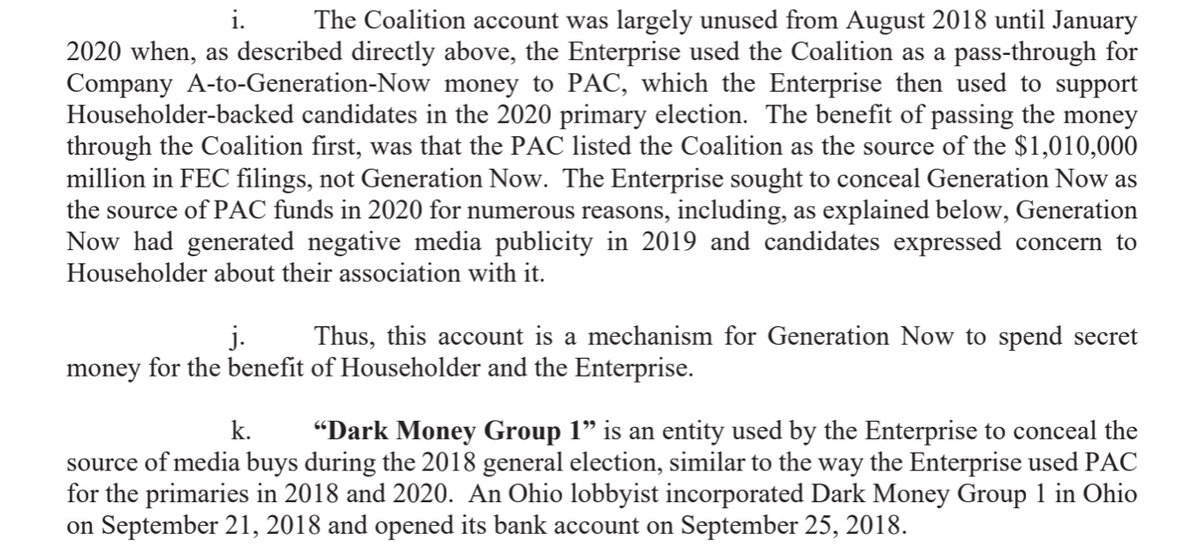 Other fronts included another c4 org known as the "coalition" and a PAC. The "Coalition" was just a pass through entity to their PAC.