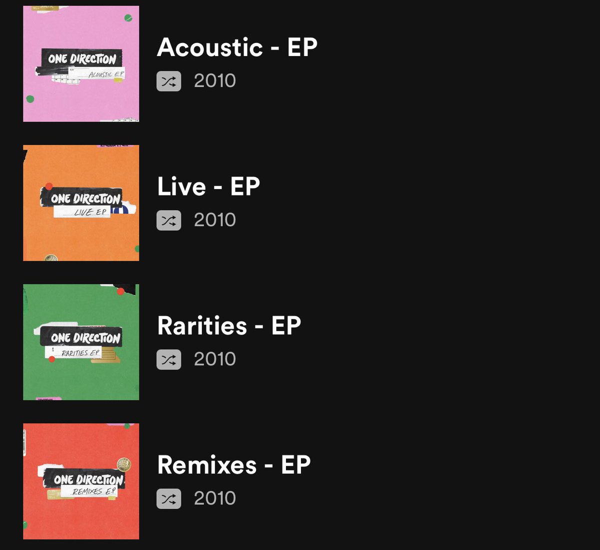 TeamLouisNews's tweet photo. These EPs now also show up on the One Direction Spotify account! #10YearsOf1D https://t.co/KBu6WpqGpV