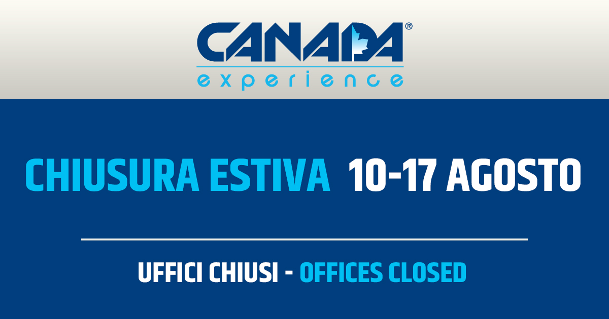 CanadaExperienc's tweet photo. Informazioni Utili ℹ️
Vi informiamo che fino al 31 agosto 2020 i nostri uffici saranno aperti dal Lunedi al Venerdì dalle ore 9:00-13:00 &amp; 14:00-16:00.
🛑 Dal 10 al 17 agosto saremo chiusi.

Riapriremo il 18 agosto 2020
#canadaexperiencetravel #canadapertutti https://t.co/HJzhV5WvBc