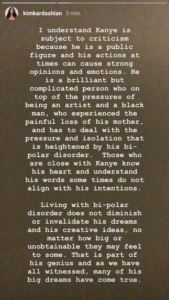 relationurbaine's tweet photo. message posté par @KimKardashian en story Instagram https://t.co/mXmSRmRaCh