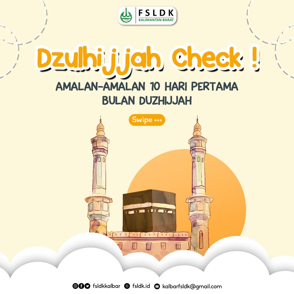 fsldkkalbar_'s tweet photo. Alhamdulillah udah bulan #dzulhijjah aja yuk cek amalan-amalan apa saja yang bisa kita perbuat
#fsldk
#fsldkkalbar
#puskomda
#puskomdakalbar
#qurban https://t.co/mbUcZLkJZg