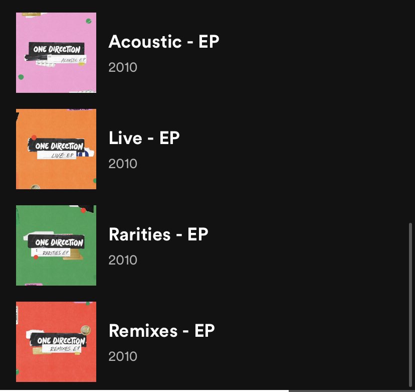 KingLWTPromo's tweet photo. 📲| 4 One Direction EPs have been just released !!

Acoustic EP - https://t.co/KaDT7dYQmK
Live EP - https://t.co/5lbbqhCkyQ
Rarities EP - https://t.co/bWi0E7BtfD
Remixes EP - https://t.co/JRaR6mguKJ

23.07.20 https://t.co/PFLOC05dVb