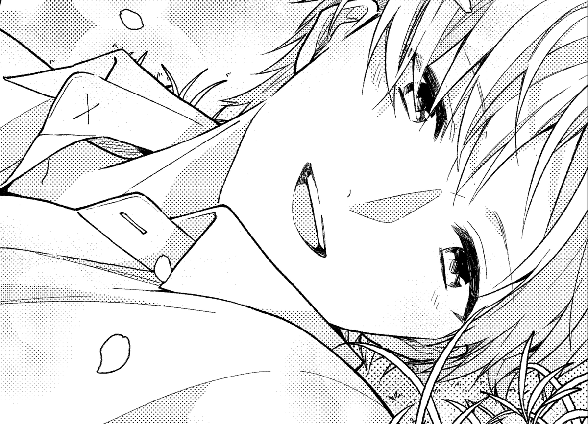 宣伝がへたくそで中々宣伝出来てませんが、ブスに花束を。8巻只今発売中です。
添付は8巻のカバー下漫画より上野くん。
カバー下漫画にも感想とか頂けたり、ネコメさんにここの顔褒められて嬉しかったのでセリフなし版も担当さんの許可を取ってアップさせて頂きました。
いつも有難う御座います!