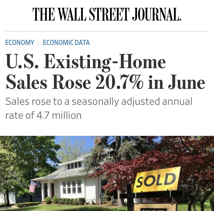 CortesSteve's tweet photo. Massive jump in June home sales, largest monthly gain ever. The Great American Comeback commences... https://t.co/JnIxnBBG2B