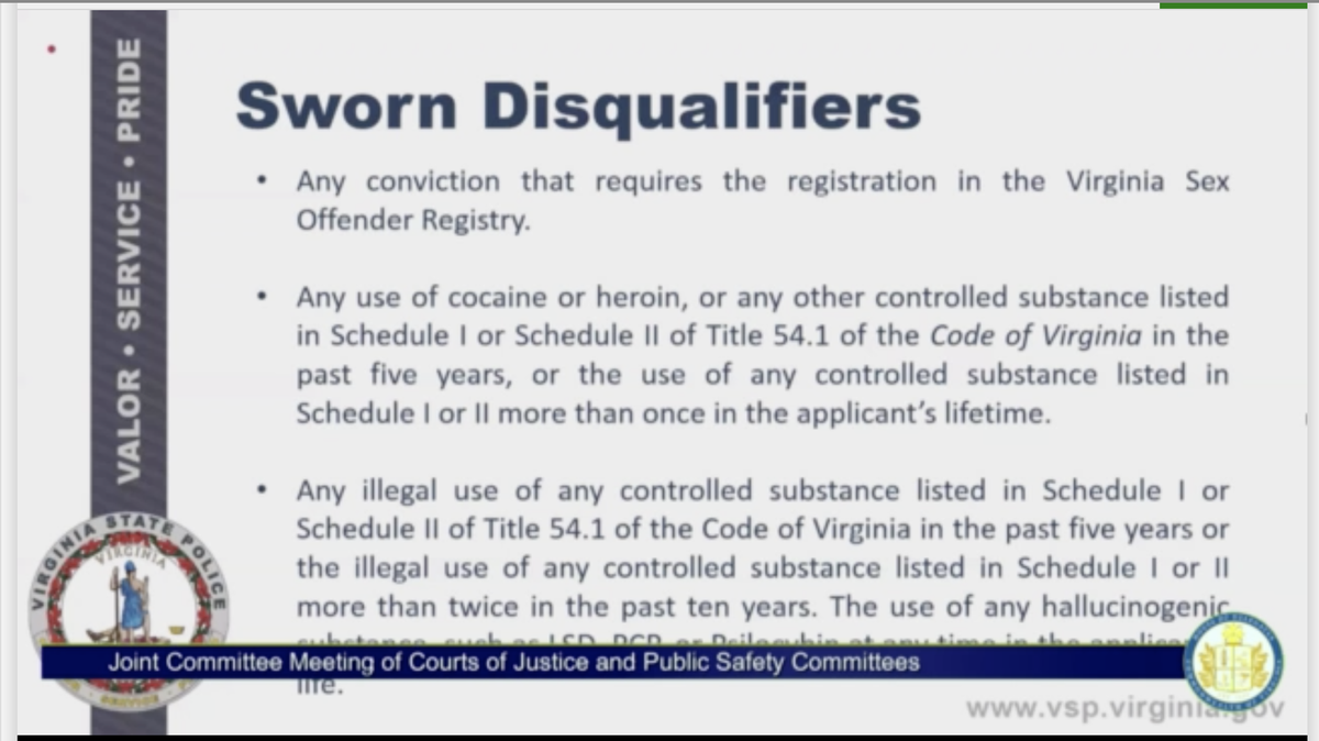 you can't become a cop if you have already done these things but once you are a cop you actually have to do them at least quarterly or the other cops will give you a wedgie