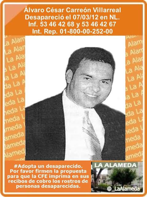 AlamedaNL's tweet photo. #TeBuscamos Alvaro César Carreón Villarreal. NuevoLeon  #NvoLeón https://t.co/RNLShq790z