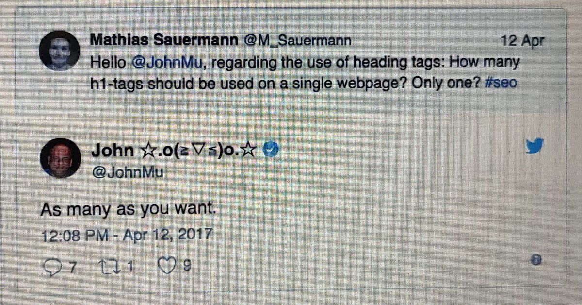 staysushant's tweet photo. The argument seems confused? regarding H1 tag. 

Need help🙈

@JohnMu 

What is your thought? 
@neilpatel @SoravJain @digitalpratik 

I stick with only one H1 per page. 

#H1 #headingtag #SEO #DigitalMarketing https://t.co/h6FAKsZRST