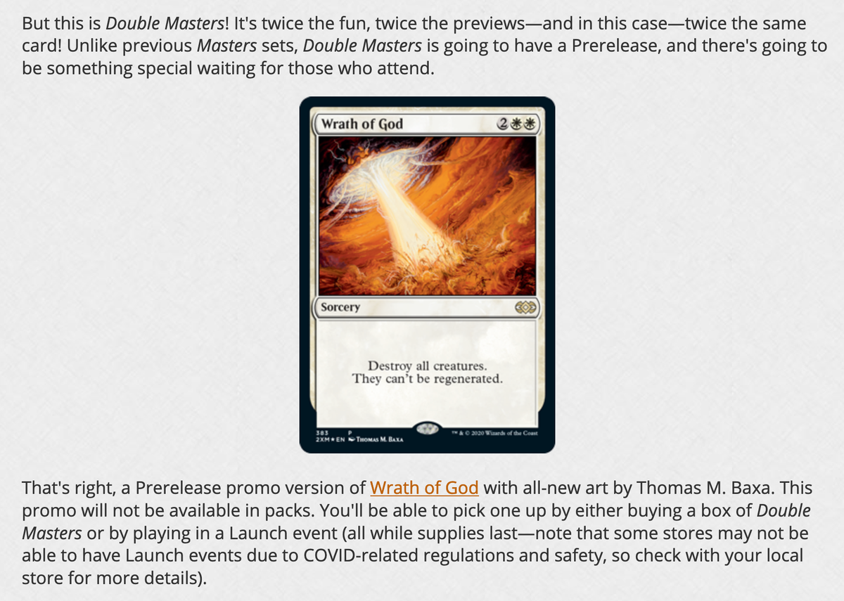 HipstersMTG's tweet image. Wrath of God, including a second promo version for prerelease attendees. #MTG #MTG2XM 

magic.wizards.com/en/articles/ar…