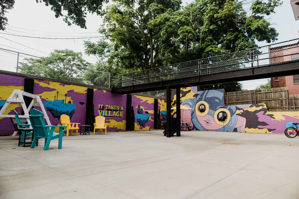 LJFamFoundation's tweet photo. Our families expressed to us they need a safe space to play and @Graduate_Hotels made sure that happened. Renovated, restructured, and outlined in a beautiful illustration by @HEBRUBRANTLEY to inspire power &amp; hope... our kids have their space to just be kids. https://t.co/auav8uaQVN