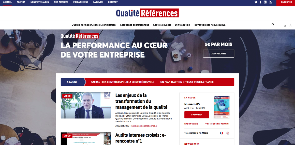 Nous sommes heureux de vous annoncer la sortie de notre nouveau site internet qualite-references.com :