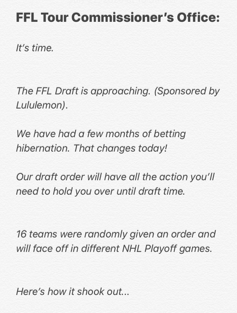 FreebirdLeague's tweet photo. FFL Draft: https://t.co/tZLrCe6JF8