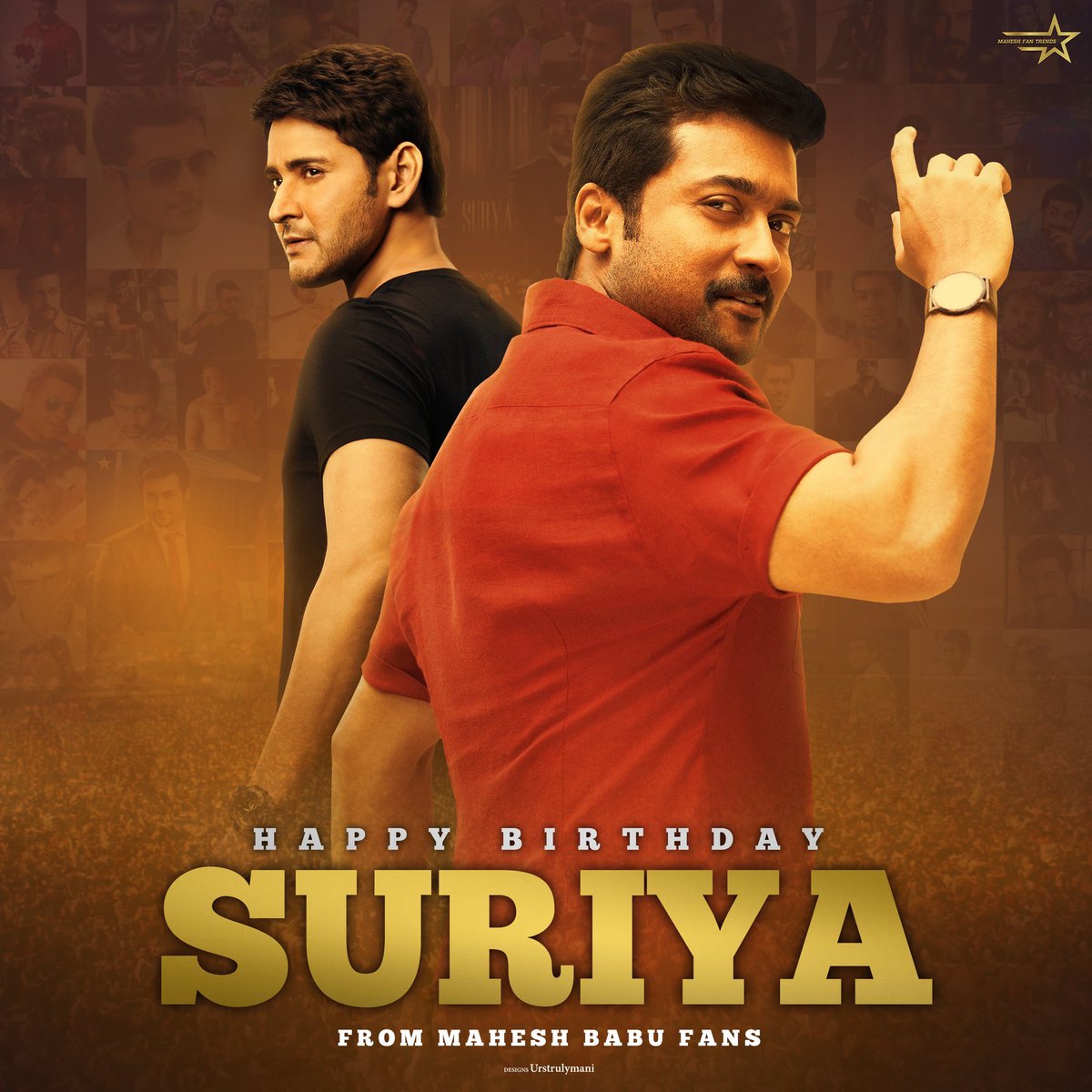 MaheshFanTrends's tweet photo. Wishing you the best on your birthday and everything good in the year ahead @Suriya_offl Sir 🤗 

All the best for your future projects :) 

#HappyBirthdaySuriya

#HappyBirthdaySuriyaFromSSMBfans https://t.co/Pb1iLL77MH