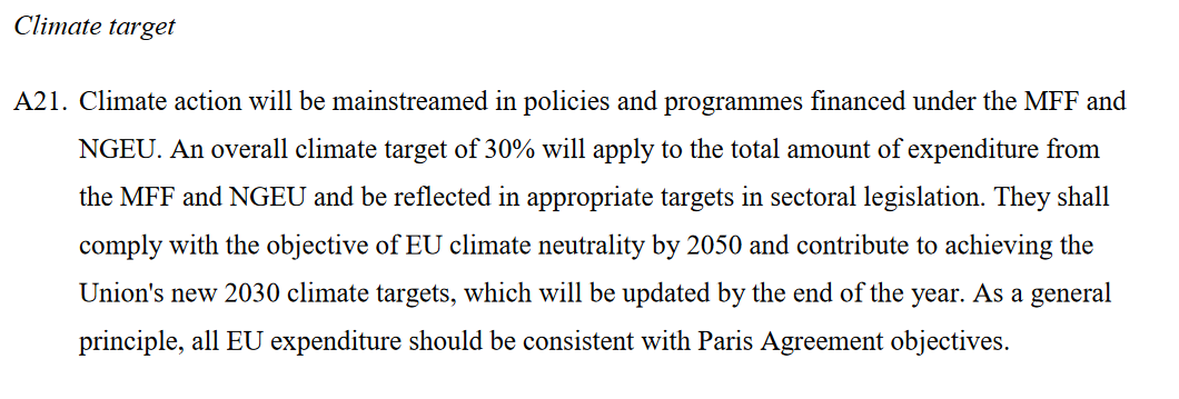 Tuesday’s  #EUCO deal on the budget and recovery fund commits to spend 30% on climate objectives. Can we be confident this will be measured accurately? A new IEEP report  https://ieep.eu/news/climate-tracking-in-the-eu-budget-needs-a-more-robust-system for  @EP_Budgets identifies problems with the tracking system. [Thread: 1/12]