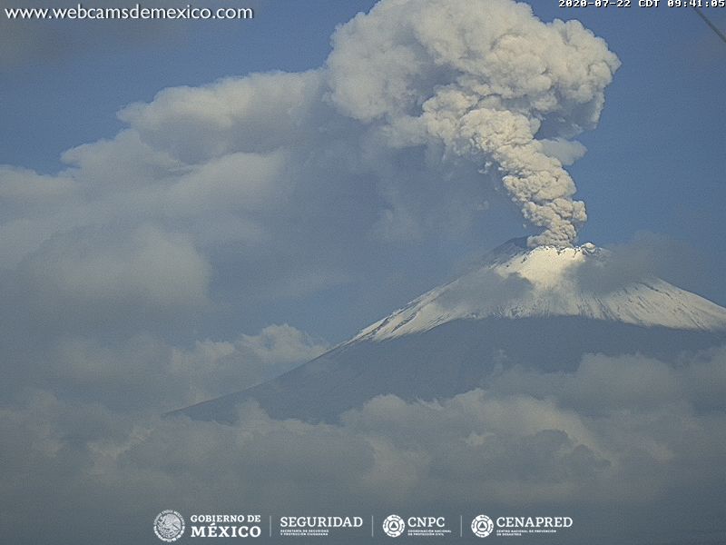 SkyAlertMx's tweet photo. Incrementó la emisión de ceniza del #Popocatépetl en los últimos minutos. Continúa la dispersión hacia EdoMex y Morelos.

Este tipo de actividad es la comúnmente observada en 26 años de actividad. https://t.co/FtMBYnUJiL
