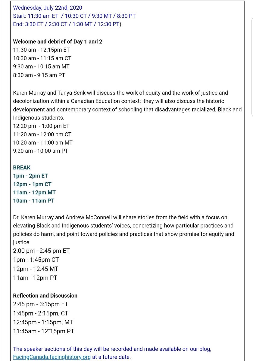 mrtmarr's tweet image. As great as the @facinghistory summit is as a whole (best organised and paced online PD/conference/summit I&apos;ve experienced), I&apos;m super excited for today&apos;s Regional Day with @FacingCanada  and our @dsbn staff, among others! See you again tomorrow @erinearnst for Day 4! #FHOnline