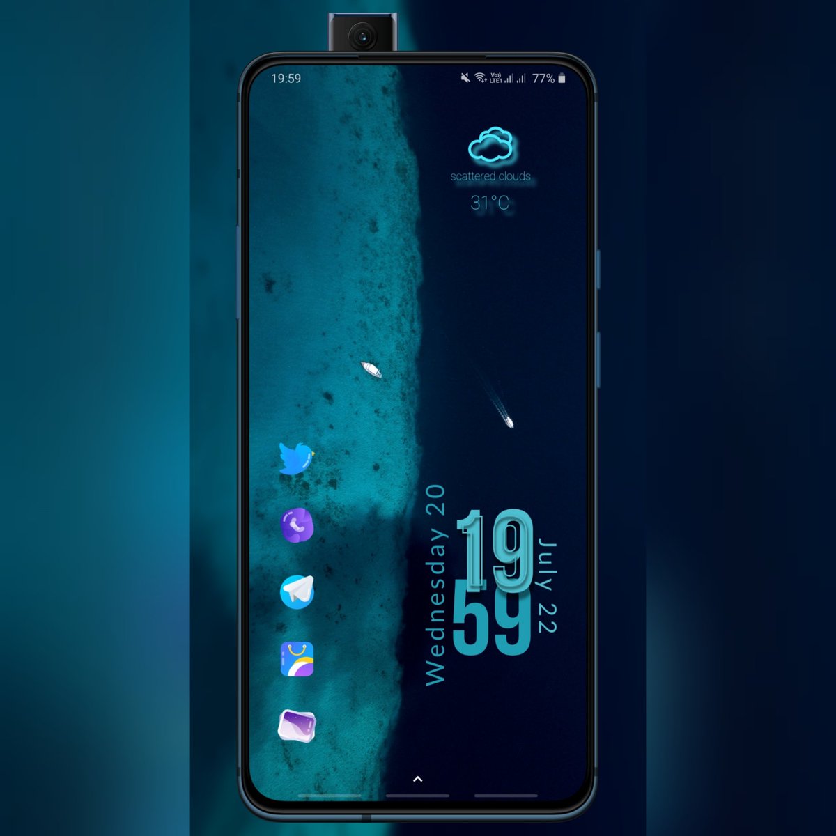 TanishaM_3's tweet photo. Mesmerizing nature wallpaper with 2 of my favourite shades of blue, & matching widgets💙
Let me know how you like this setup.
Wallpaper: #LimeLine @justnewdesigns
Icon Pack: #Bucin @IllusionizTeam
Widget: #KWGT #GemKWGT @Ahmadansari2233
#NovaLauncher #wallpaper #homescreen https://t.co/v16dbCFGI4