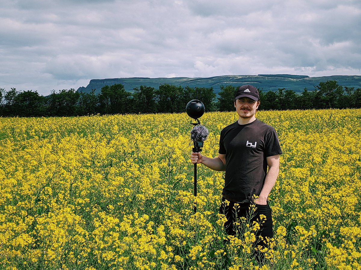 AnimotiveLtd's tweet photo. 👀🔍SPOTTED: Oisín, our Sound Designer, in action working on one of our #cinematic #VR productions for @broightergold Rapeseed Oil! 🐝🌾 🎬

#BehindTheScenes #VirtualRealityProduction https://t.co/NdamN7iNYb