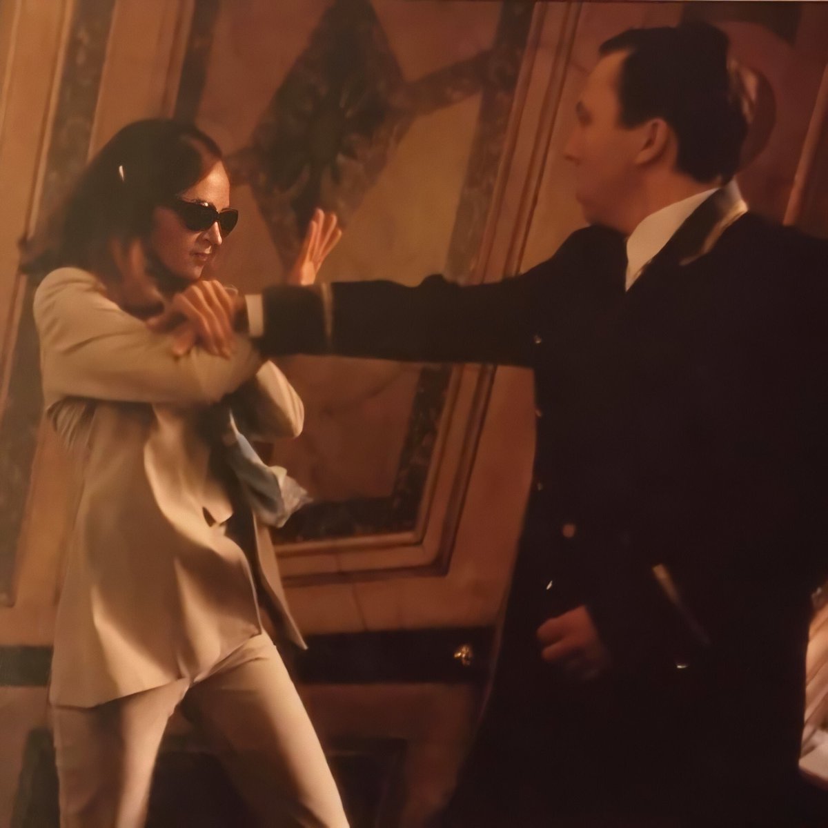 2. When the “real” Mrs Peel arrives at Boodles (gentlemen-only club) her entrance was a bit more dramatic than what we saw. The Porter follows her up the stairs and for some reason they cut a short scene of her “taking him out” with judo efficiency, sending him down the stairs.