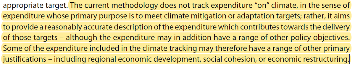 But the current system doesn’t really track spending “on” climate change. It tracks spending expected to make a positive impact, even if the purpose of the spending is unrelated to climate objectives. [3/12]