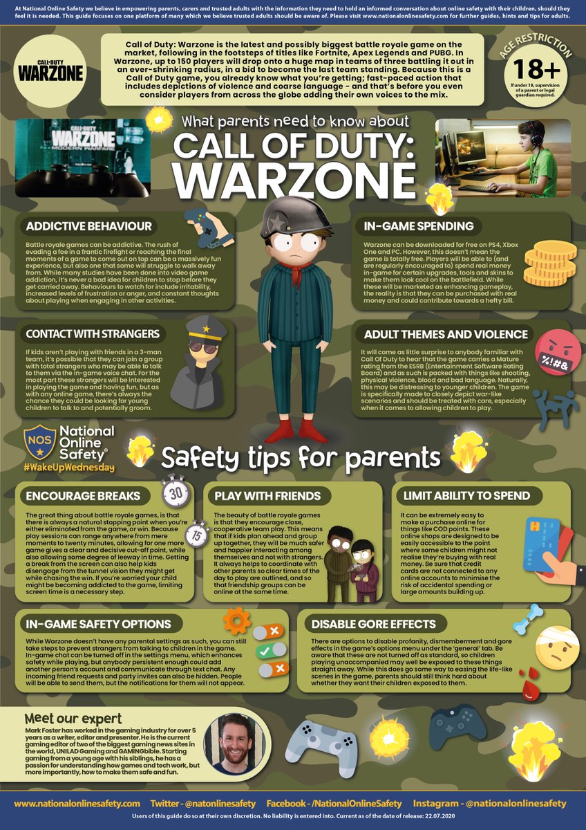 We’re dropping some ‘Intel’ 🎖️🎮 Launched by <a href="/Activision/">Activision</a> in 2020 and boasting over 50 million players, <a href="/CallofDuty/">Call of Duty</a>: Warzone is the focus of this week’s #WakeUpWednesday. Check out our #OnlineSafety guidance and handy tips for parents here >> hubs.ly/H0sRvkS0