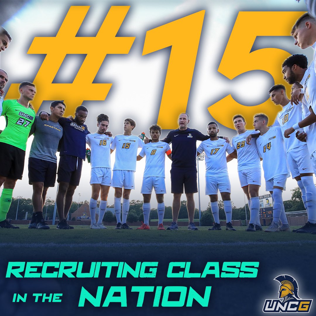 UNCGsoccer's tweet photo. Our 2020 recruiting class is top #1️⃣5️⃣ in the nation! Looking forward to spending time with our new guys and pushing the program forward. #letsgoG https://t.co/HFdAi8Lr5Y