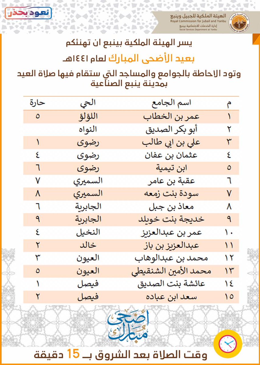 ينبع اذان العشا امساكية ينبع