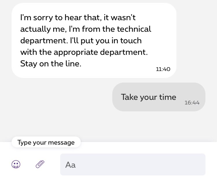 Glunya's tweet photo. This basically sums up the customer care @proximus @ProximusGroup 
It took them few min to mess things up and it’s been over 7 hours and the problem still hasn’t been fixed nor it is possible to reach anyone. Don’t waste your time or money on Proximus. https://t.co/EvvplUmocS