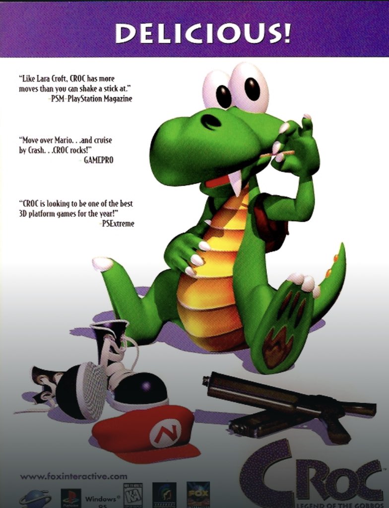 Croc - mario, crash and lara were used in the promotional material suggesting croc was the best character..