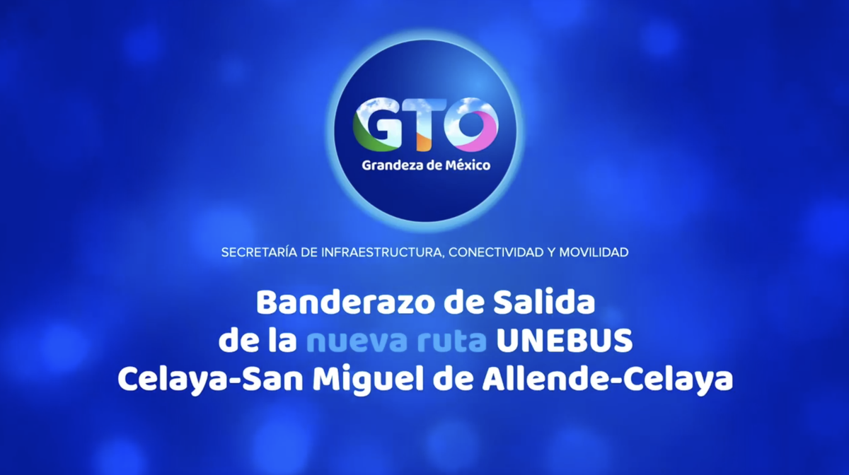 GobSMA's tweet photo. Evento virtual, "Banderazo de salida de la nueva ruta 
@UneBusGto: #Celaya #SanMigueldeAllende #Celaya".

📺👉https://t.co/cIRf4fgmGO https://t.co/Y5VXudSxOT
