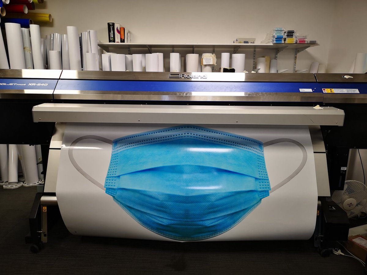 EliteSigns's tweet photo. #Safetyfirst! But maybe our #print team have taken this too far with our @rolanddguk #Soljet now wearing a #Facemask π· π€¦π»ββοΈ
@metamarkuk / @printmaxuk / #Metamark https://t.co/wuVAbi4XX3