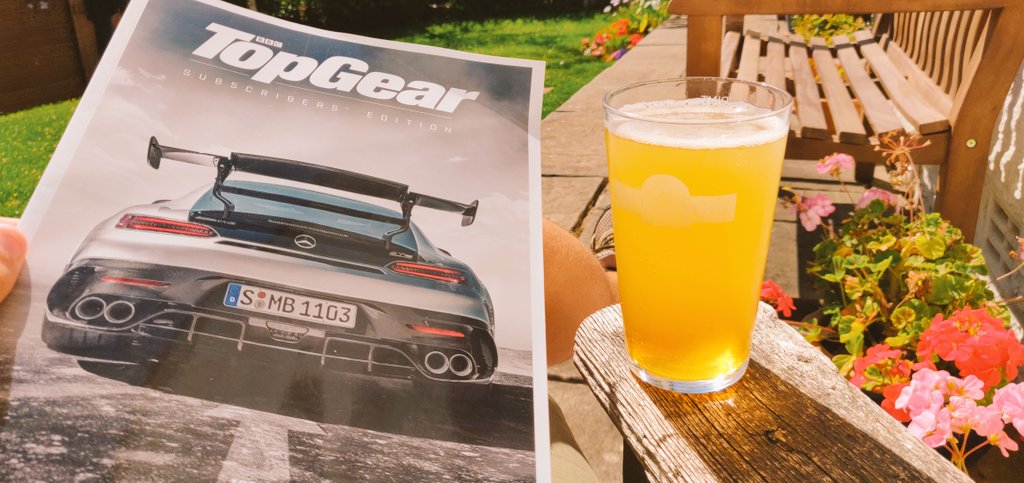 Graeme_Davies's tweet photo. @BBC_TopGear and @ButcombeBrewery #ipa Wednesday afternoon....awhhhhh. @MercedesAMG has made a mega car! https://t.co/sGthnB4jxW