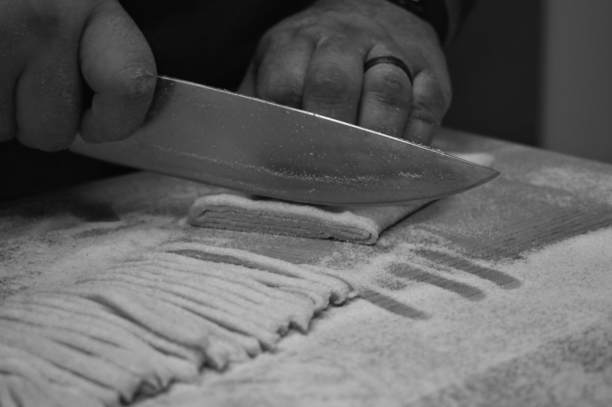 Edgeinpeoria's tweet photo. When I say hand cut pasta, I literally mean hand cut! 

📸: @carboy_2001 https://t.co/GvVfnFLwV3